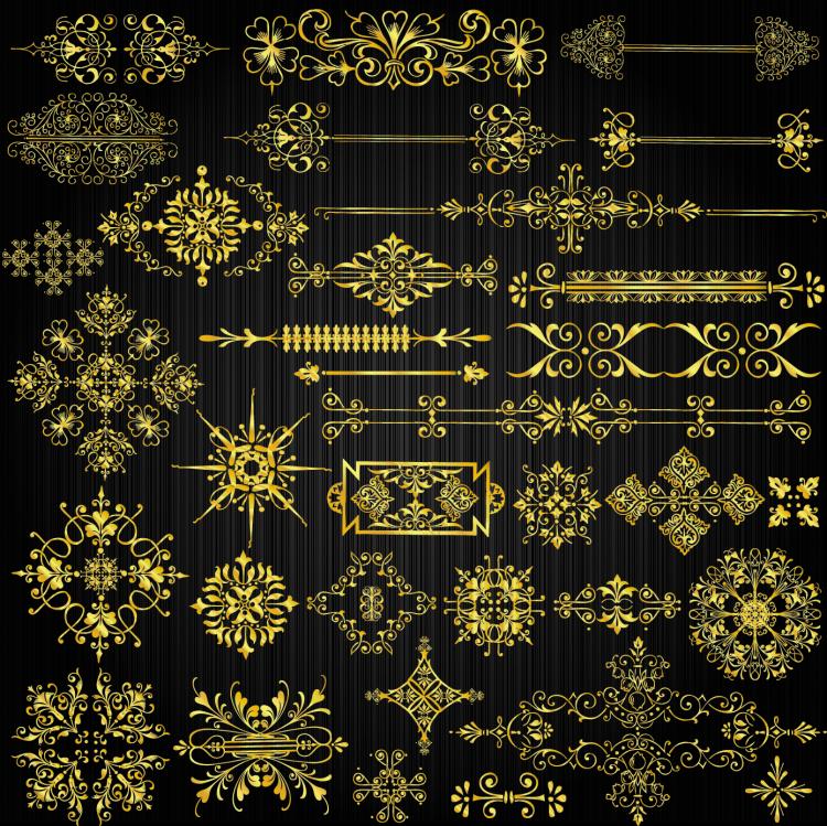 free vector Beautiful gold pattern 04 vector